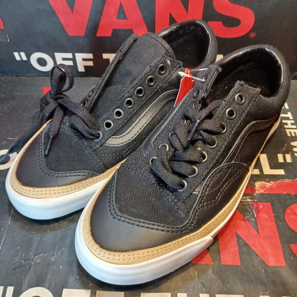Vans Men's 7/Women's 8.5 Old Skool Overply Era Vamp Black Leather VN0A4U14XFZ - Picture 3 of 12